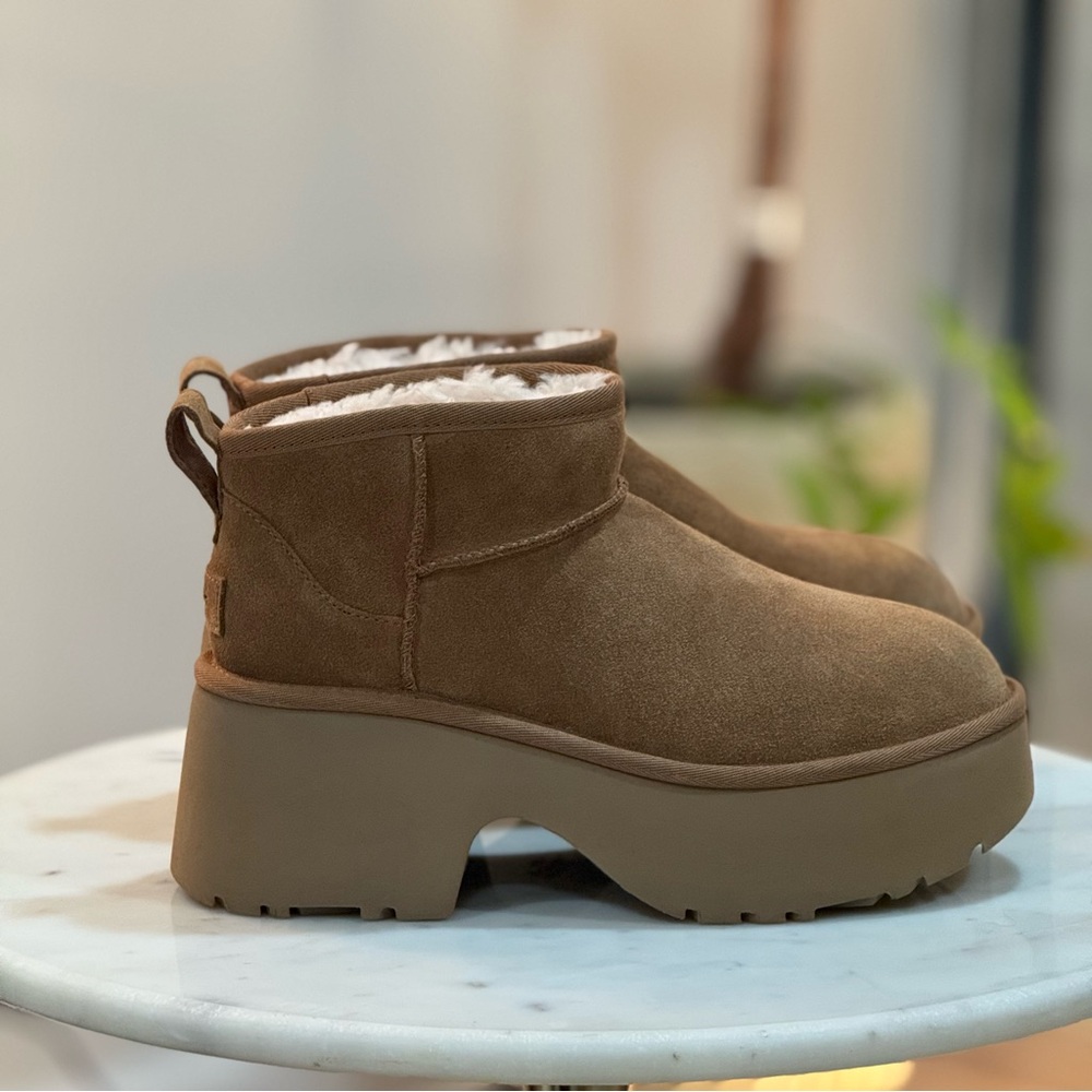 UGG Brown Suede Platform Winter Boots